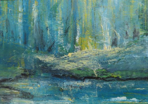 Découverte de la forêt, 2021, Huile et cire froide (5 X 7 pouces)