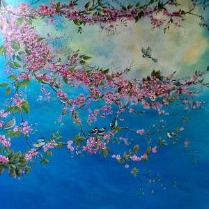 Ode à la nature, 2024, Acrylique sur toile (60 X 60 pouces)